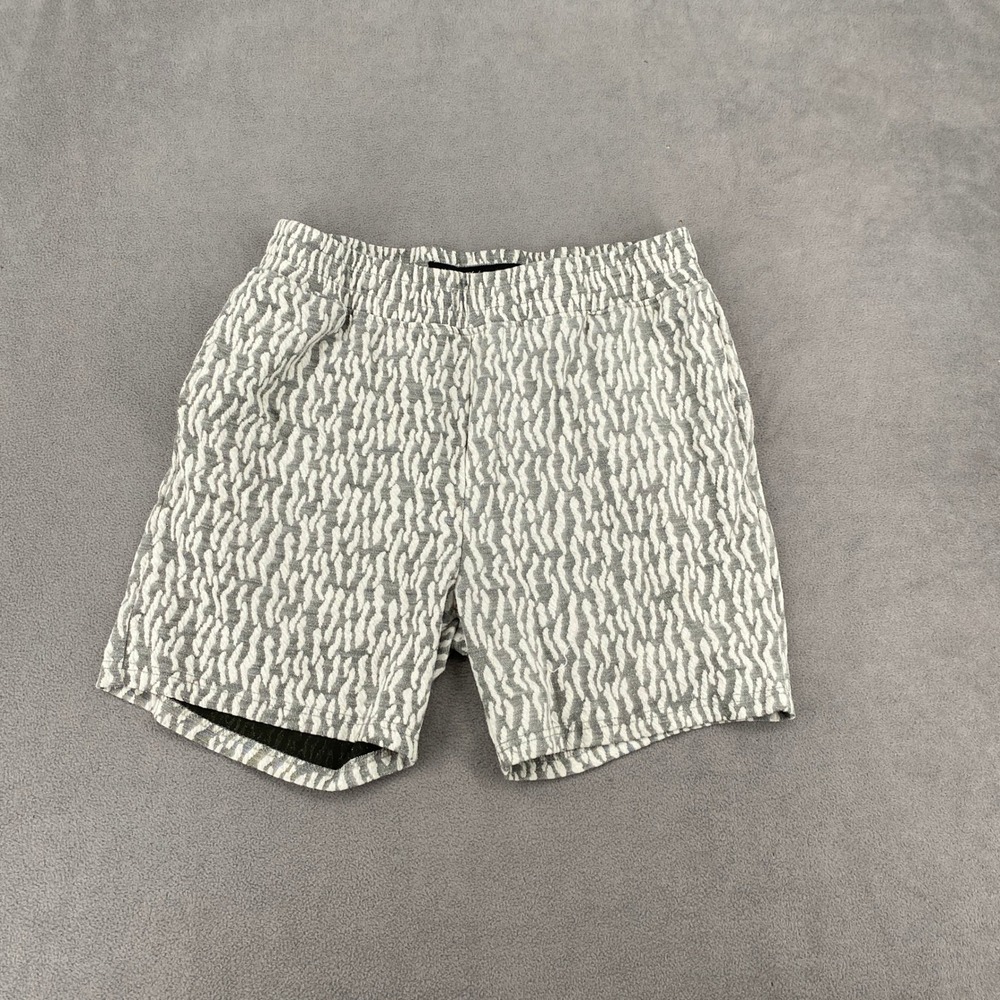 Brooklyn Cloth Mens Grey White Textured Wave 6 Inch Shorts Size M RN136523